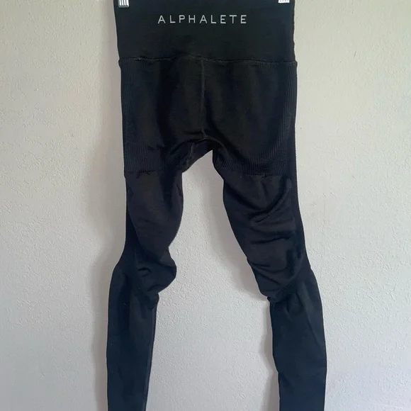 Alphalete Black Halo Seamless Leggings Compression Athletic Gym Womens Small - Picture 4 of 9